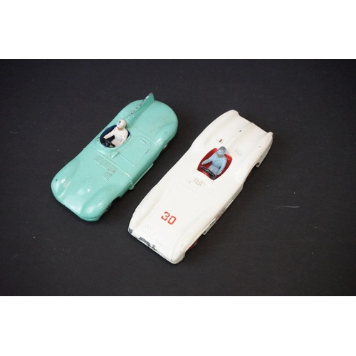 1267 - 19 Mid 20th C diecast racing car models to include Dinky 237 Mercedes Benz, Dinky 238 Jaguar Type D,... 