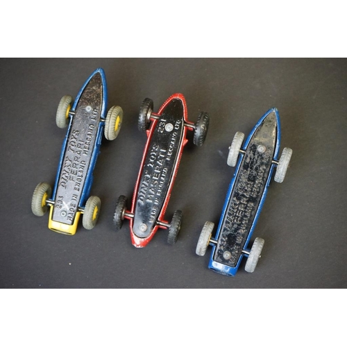 1267 - 19 Mid 20th C diecast racing car models to include Dinky 237 Mercedes Benz, Dinky 238 Jaguar Type D,... 