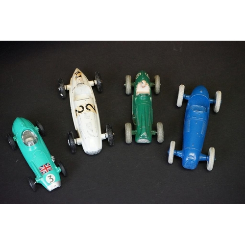 1267 - 19 Mid 20th C diecast racing car models to include Dinky 237 Mercedes Benz, Dinky 238 Jaguar Type D,... 