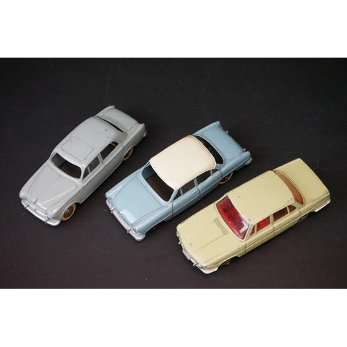 1268 - 15 Mid 20th C French Dinky diecast models to include 258 Peugeot D3A, 24U Simca 9 Aronde, Tracteur P... 