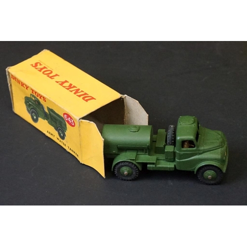 1270 - Around 28 mid 20th C play worn diecast models to include 9 x boxed Dinky military models (643, 673, ... 