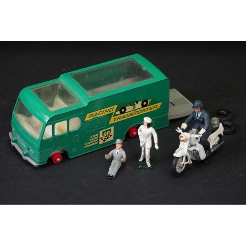 1271 - 19 Mid 20th C play worn diecast models to include Dinky, Corgi and Matchbox featuring 2 x boxed Corg... 