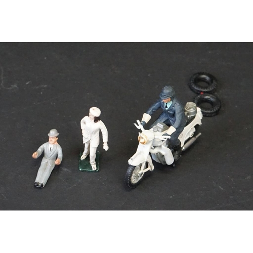 1271 - 19 Mid 20th C play worn diecast models to include Dinky, Corgi and Matchbox featuring 2 x boxed Corg... 