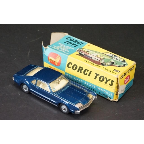 1271 - 19 Mid 20th C play worn diecast models to include Dinky, Corgi and Matchbox featuring 2 x boxed Corg... 