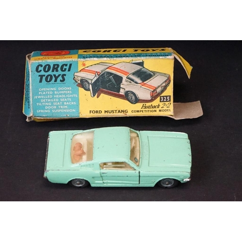 1271 - 19 Mid 20th C play worn diecast models to include Dinky, Corgi and Matchbox featuring 2 x boxed Corg... 