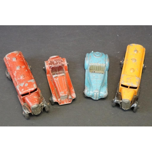 1272 - Around 25 early-mid 20th C play worn diecast models to include road, commercial and racing examples