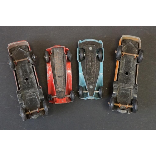 1272 - Around 25 early-mid 20th C play worn diecast models to include road, commercial and racing examples