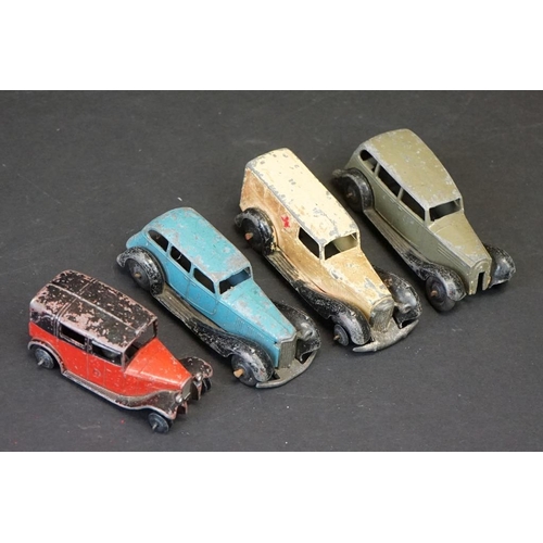 1272 - Around 25 early-mid 20th C play worn diecast models to include road, commercial and racing examples