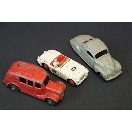 1272 - Around 25 early-mid 20th C play worn diecast models to include road, commercial and racing examples