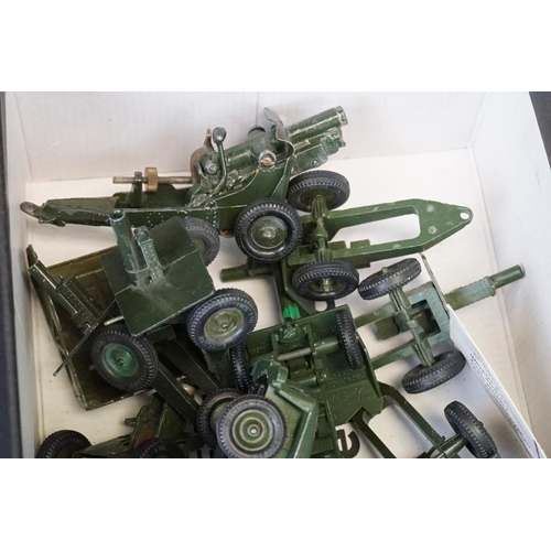 1274 - Collection of play worn mid 20th C military diecast models to include Crescent, Dinky & Britains fea... 