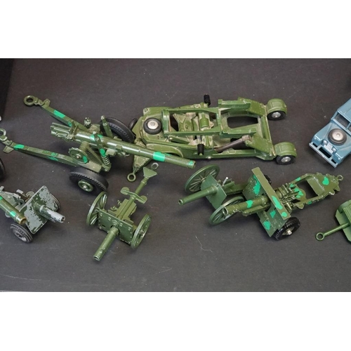 1274 - Collection of play worn mid 20th C military diecast models to include Crescent, Dinky & Britains fea... 