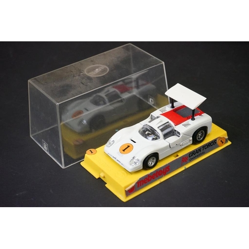 1277 - Three cased Politoys diecast models to include M16 Matra Simca Sport 660, M24 Alfa Romeo 33 Le Mans,... 