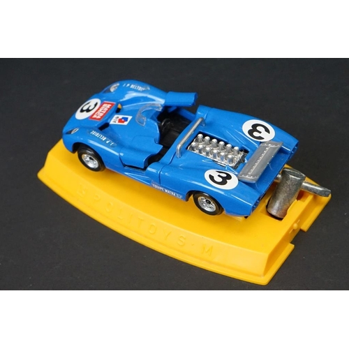 1277 - Three cased Politoys diecast models to include M16 Matra Simca Sport 660, M24 Alfa Romeo 33 Le Mans,... 