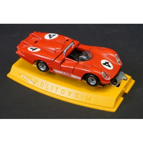 1277 - Three cased Politoys diecast models to include M16 Matra Simca Sport 660, M24 Alfa Romeo 33 Le Mans,... 