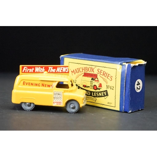 1280 - 10 Boxed Matchbox Lesney 75 Series diecast models to include 42 Evening News, 47 Brooke Bond Tea, 25... 