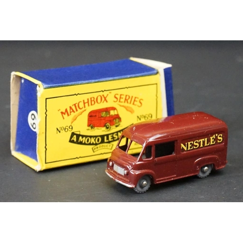 1285 - Nine boxed Matchbox Lesney 75 Series diecast models to include 69 Nestle's Van, 60 Morris Omnitruck,... 