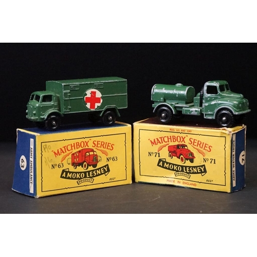 1285 - Nine boxed Matchbox Lesney 75 Series diecast models to include 69 Nestle's Van, 60 Morris Omnitruck,... 