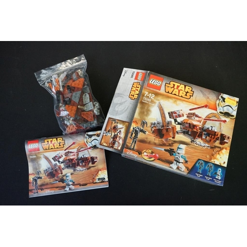 218 - Lego - Six Star Wars Lego sets to include 7676 Republic Attack Gunship (previously built with instru... 