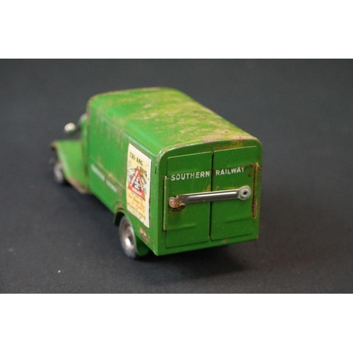 1255 - Two boxed Triang tin plate Delivery Vans to include LNER Express Parcels Service and Southern Railwa... 