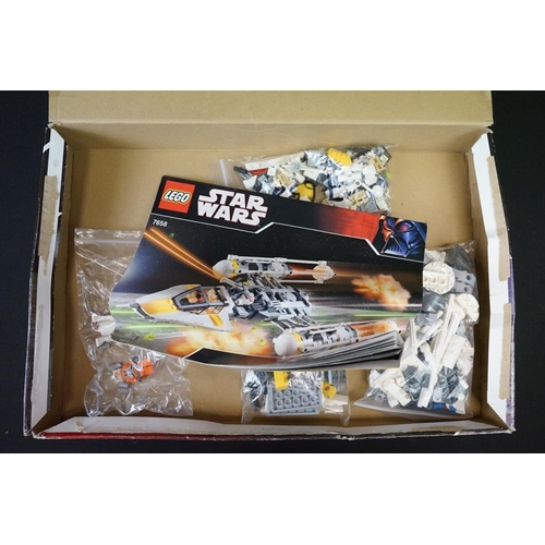 184 - Lego - Four boxed Star Wars Lego sets to include 7658 Y-Wing Fighter (previously built with 2 x mini... 