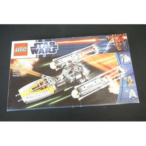 186 - Lego - Five boxed Star Wars Lego sets to include 9495 Gold Leader's Y-Wing Starfighters (part built,... 