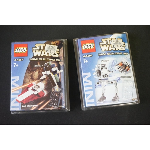 194 - Lego - Eight cased Lego Star Wars Mini Building Sets to include 4 x sealed (4484, 4485, 4486, 4487) ... 