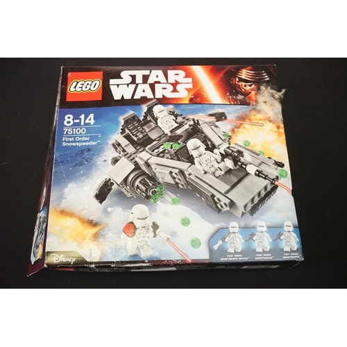 196 - Lego - Four boxed Star Wars Lego sets to include 75105 Millennium Falcon (previously built, missing ... 