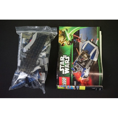 197 - Lego - Four boxed Star Wars Lego sets to include 75018 Jek-14's Stealth Starfighter (part built, mis... 