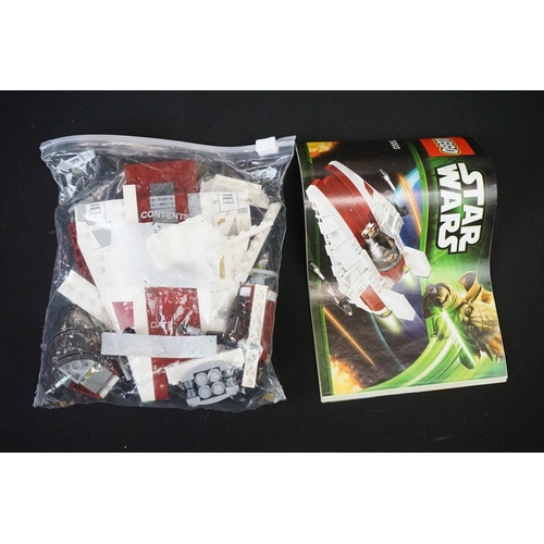 197 - Lego - Four boxed Star Wars Lego sets to include 75018 Jek-14's Stealth Starfighter (part built, mis... 