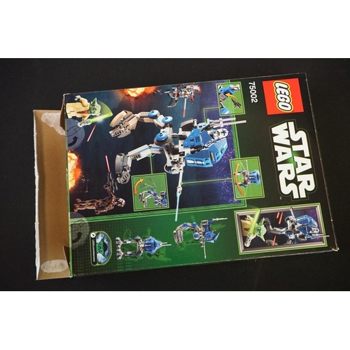 197 - Lego - Four boxed Star Wars Lego sets to include 75018 Jek-14's Stealth Starfighter (part built, mis... 