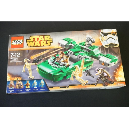 200 - Lego - Four boxed Star Wars Lego sets to include 75091 Flash Speeder, 75081 T-16 Skyhopper, 75080 AA... 