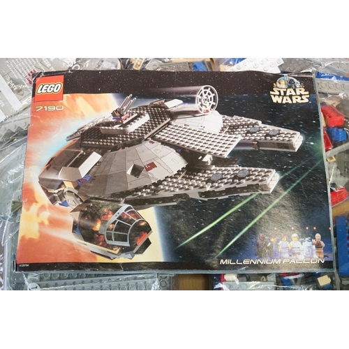 214 - Lego - 12 Star Wars Lego sets to include 7190 Millennium Falcon (previously built, missing mini figu... 