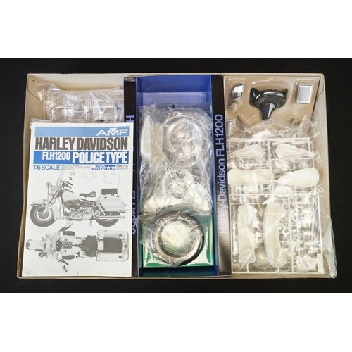 350 - Boxed Tamiya 1/6 Harley Davidson Police Type FLH1200 AMF plastic kit, complete and unbuilt