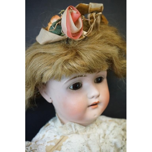 380 - Large Early 20th century Bisque Head Doll, impressed ‘ 478 16 ‘ marks, with fixed brown eyes, open m... 