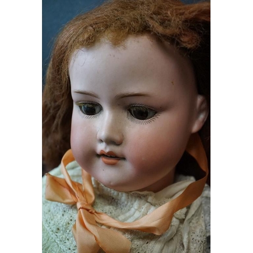 383 - Two Early 20th century Armand Marseille Bisque Head Dolls, one impressed marks A.14.M with sleeping ... 