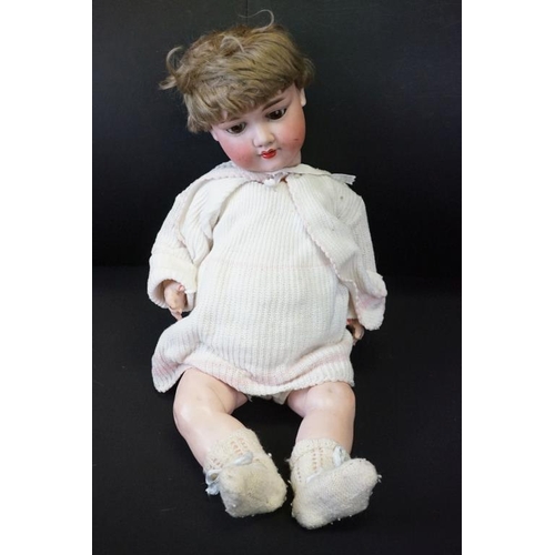 387 - Three Early 20th century Armand Marseille Bisque Head Dolls, impressed marks ' 370 A.7.M ' (with par... 