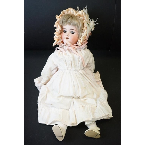 388 - Three Early 20th century Armand Marseille Bisque Head Dolls, impressed marks ' 390 A.2.M ', ' 370 A.... 