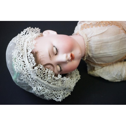 394 - Two Early 20th century Armand Marseille Bisque Head Dolls, one with impressed marks ‘ 390 A.11.M ‘ w... 