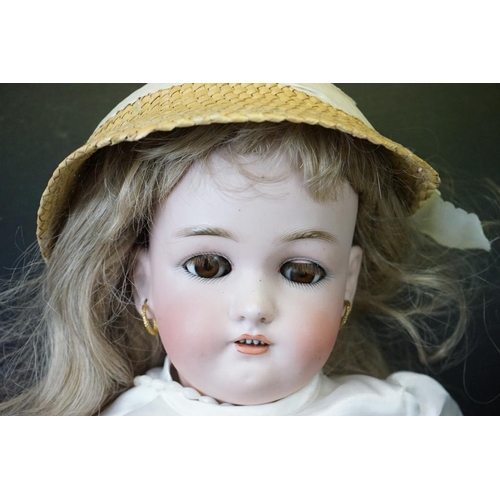 397 - Early 20th century Simon & Halbig Jutta Bisque Head Doll, impressed 1349, with sleeping brown eyes, ... 