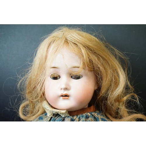 399 - Pair of Early 20th century Bisque Head Dolls, both with impressed marks 62, sleeping brown eyes, ope... 