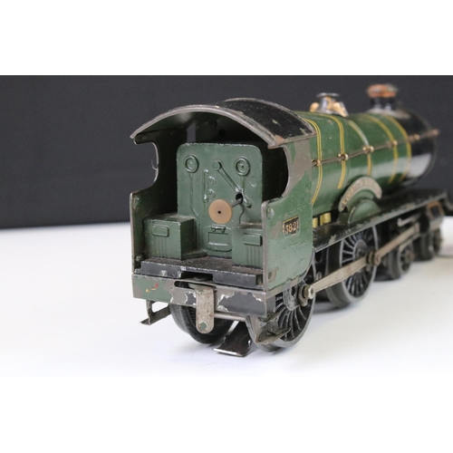 147 - Boxed Hornby O gauge Clockwork Loco No 1, LMS 0-4-0 in maroon, with key, some paint loss, fair box w... 