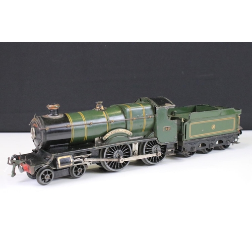 147 - Boxed Hornby O gauge Clockwork Loco No 1, LMS 0-4-0 in maroon, with key, some paint loss, fair box w... 