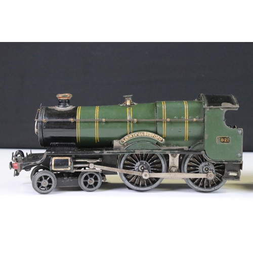 147 - Boxed Hornby O gauge Clockwork Loco No 1, LMS 0-4-0 in maroon, with key, some paint loss, fair box w... 