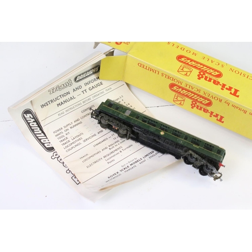 157 - Three boxed Triang TT gauge locomotives to include T190 Diesel Power Car, T95 0-6-0 Diesel Shunter g... 