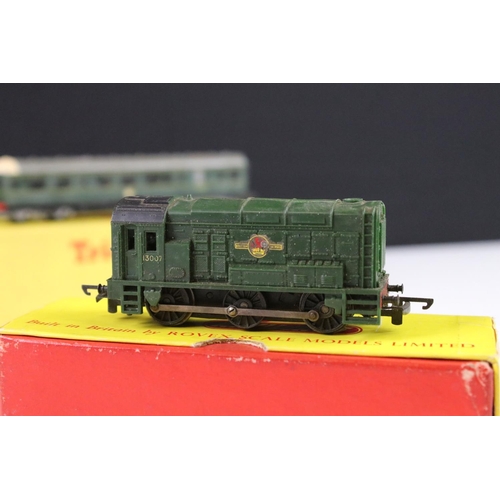 157 - Three boxed Triang TT gauge locomotives to include T190 Diesel Power Car, T95 0-6-0 Diesel Shunter g... 