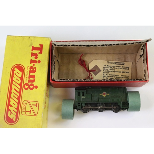 157 - Three boxed Triang TT gauge locomotives to include T190 Diesel Power Car, T95 0-6-0 Diesel Shunter g... 