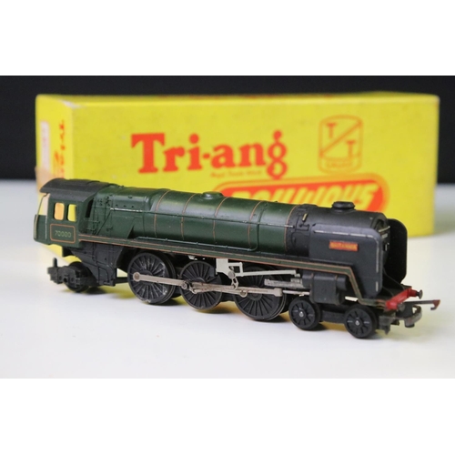 157 - Three boxed Triang TT gauge locomotives to include T190 Diesel Power Car, T95 0-6-0 Diesel Shunter g... 