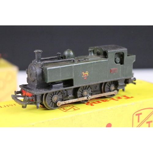 158 - Three boxed Triang TT gauge locomotives to include T96 AIA AIA Diesel Electric Loco green livery, T9... 