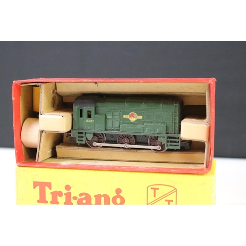 159 - Four boxed Triang TT gauge locomotives to include T91 4-6-0 Windsor Castle, T96 AIA AIA Diesel Elect... 