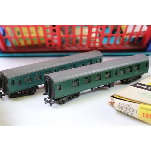 160 - Around 68 boxed Triang TT gauge items of rolling stock to include wagons, coaches and vans, features... 